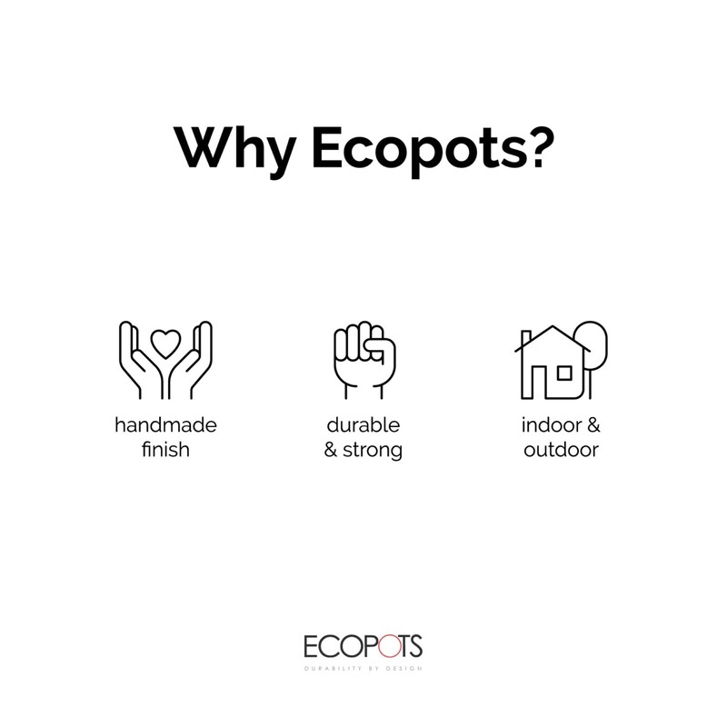 Ecopots Sofia Durable Modern Oval Indoor/Outdoor Recycled-Based Composite Flower Pot