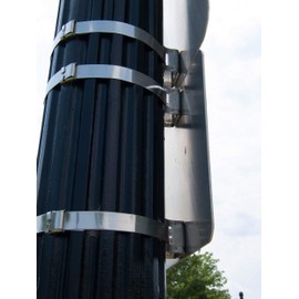 ISO SB004 Stainless Steel Bull's Eye™ Sign Mounting Brackets, Straight Leg w/no Bolt or Washer, 50 per Box