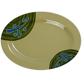 Yanco JP-2012 Japanese Oval Plate, 11.75" Length, 8.675" Width, Melamine, Pack of 12