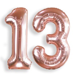 AULE 40 Inch Large 13 Number Balloons Rose Gold Big Foil Number Balloons Giant Helium Happy 13th Birthday Party Decorations for Women Huge Mylar 31 Anniversary Supplies