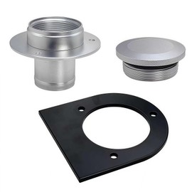17-2530 Remote Fuel Tank Filler Neck with Billet Aluminum Gas Cap & Weld-On Steel Bracket Fits 2-inch Hose Connection, Straight