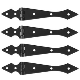HEVSTIL 4PCS 4 inch Gate Hinges,Heavy Duty gate Hinges,Wood Gate Hinges Black Tee Hinges for Wooden Fence, Yard Gate for patios, barn Doors, Yard gate,with Screws, Black