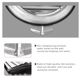 FRESH SPEED 4-Inch Round Stainless Steel Dryer Vent Covers Ventilation Grill Hood for Home