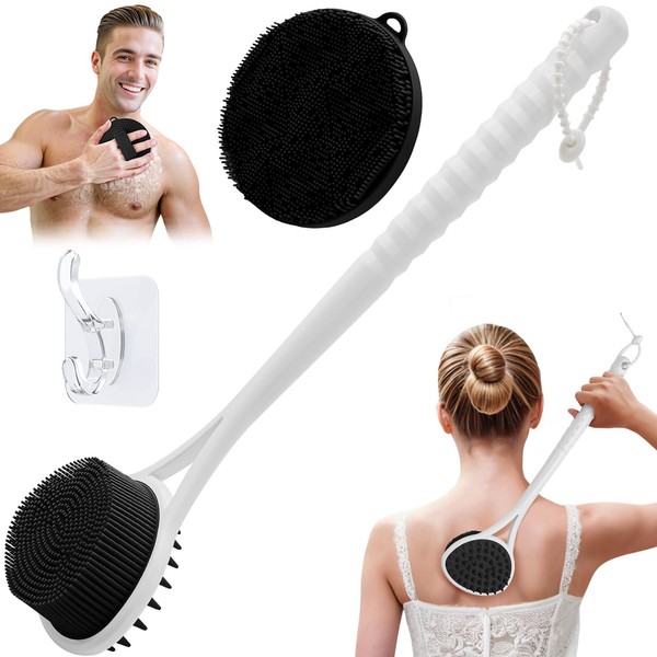 GEENOA Silicone Back Scrubber & Body Scrubber Set, 15.35’’ Back