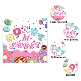 OXYLIPO 120Pcs Doughnuts Paper Napkins Doughnuts Colorful Disposable Lunch Dinner Paper Napkin Set Doughnuts Tableware Birthday Baby Shower Party Supplies,6.5 * 6.5 Inch 6