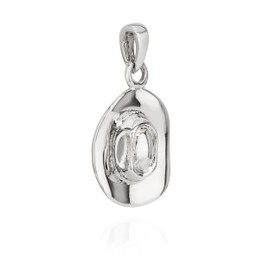 NKlaus Cowboy Hat Pendant 925 Silver 18 x 11 mm Cowgirl Sheriff Silver Pendant 10190, Silver