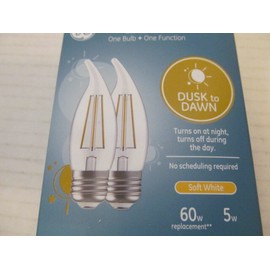 GE Dusk to Dawn LED CAM 2-Bulbs for Outdoor Use, 60w Replacement, 5w, Soft White