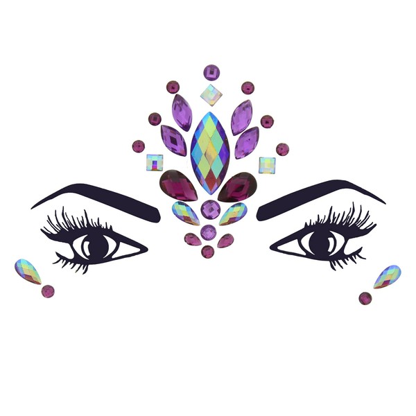 Zac's Alter Ego Crystal Stone Face Gems/Jewels - Summer Festival