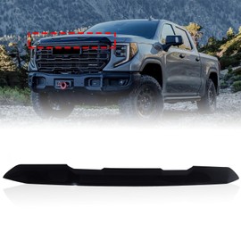 Clidr Front Upper Grille Covers Compatible with 2022 2023 2024 GMC Sierra 1500 Painted Front Grille Car Accessories Exterior Trim Gloss Black