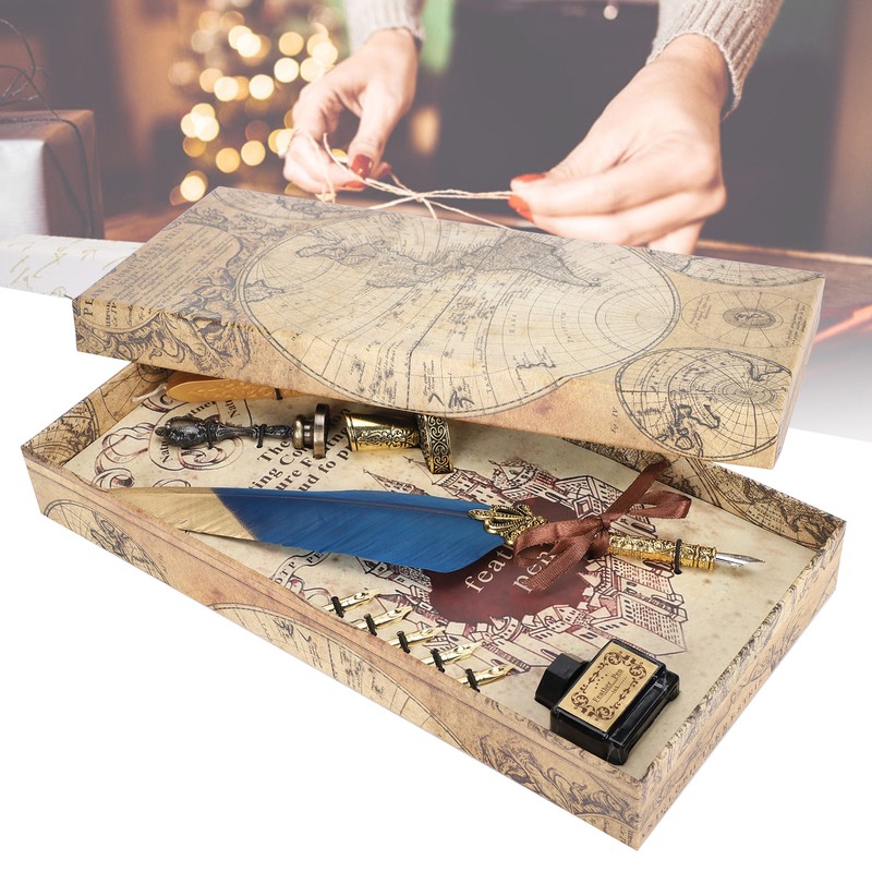 Quill Pen Set Feather Writing Drawing Dip Pen Students Teacher