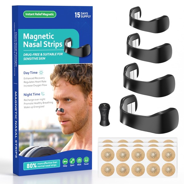 Generic Instant Relief Magnetic Nasal Strips - Drug-Free Breathing Aid,Sensitive