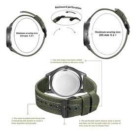 BOSHIYA Men's Outdoor Sports/Work Waterproof Analogue Quartz Watches Minimalist Lightweight Nylon- Imported Japanese Movement/40mm /Date Display Calendar