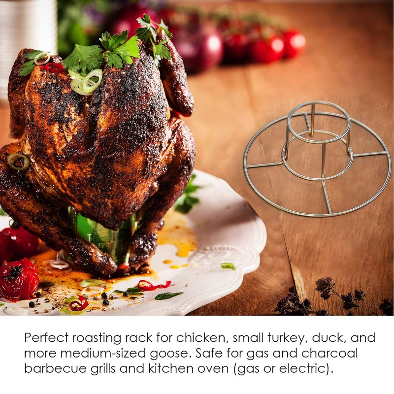 RUSFOL Beercan Chicken Rack, Stainless Steel Chicken Stand for Smoker