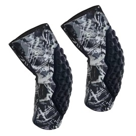 Topeter Knee Pad, Protective Compression Leg Sleeves with Crash Cushion, Suitable for Running, Cycling, Softball, Golf, 1 Pair (Grey M)