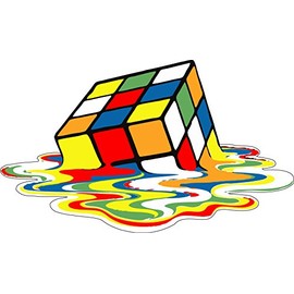 Funky Gifts Melting Coloured Cube Vinyl Sticker