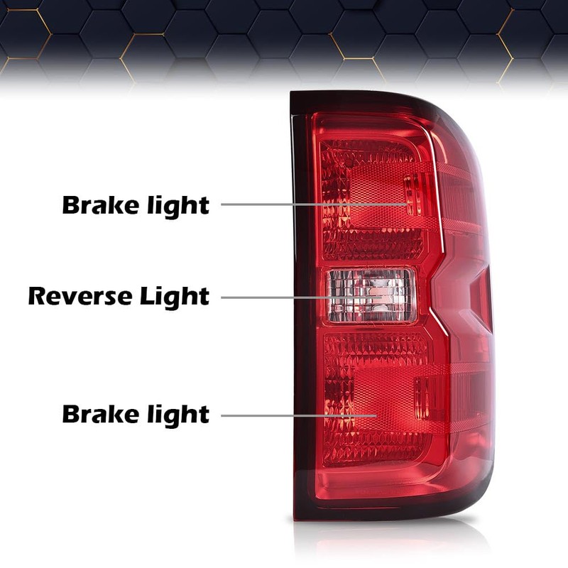 PIT66 Tail Lights，Fit Chevy Silverado 1500 2014-2018/Silverado 2500 HD 3500
