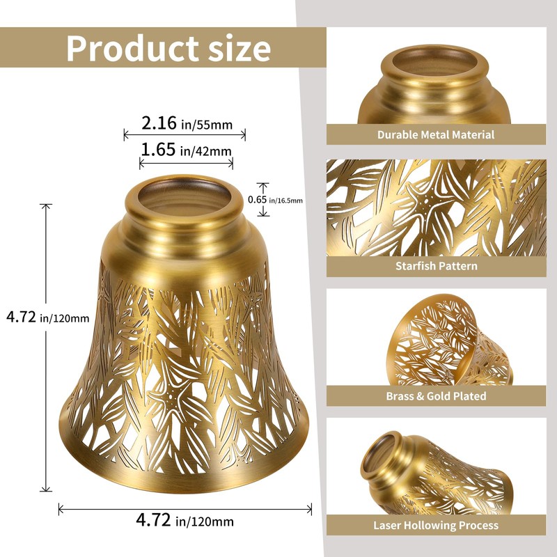 Pendant Light Shades, 4 Pack Ceiling Fan Light Shade Replacements