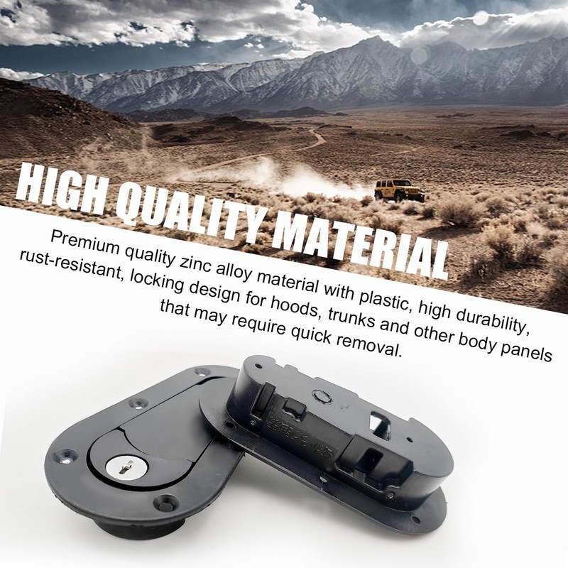 Yourkar Flush Hood Latch & Pin Kit, Durable Engine Bonnet