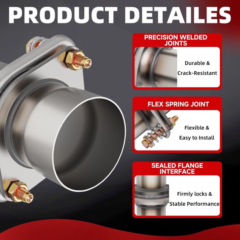 Exhaust Flange 3" Quick Exhaust Flex Spring Flanges with Bolts