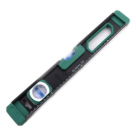 Magnetic Level Ruler with Scale Aluminum Alloy Horizontal Bubble Gauge Portable Measuring Tool 400mm / 15.7in