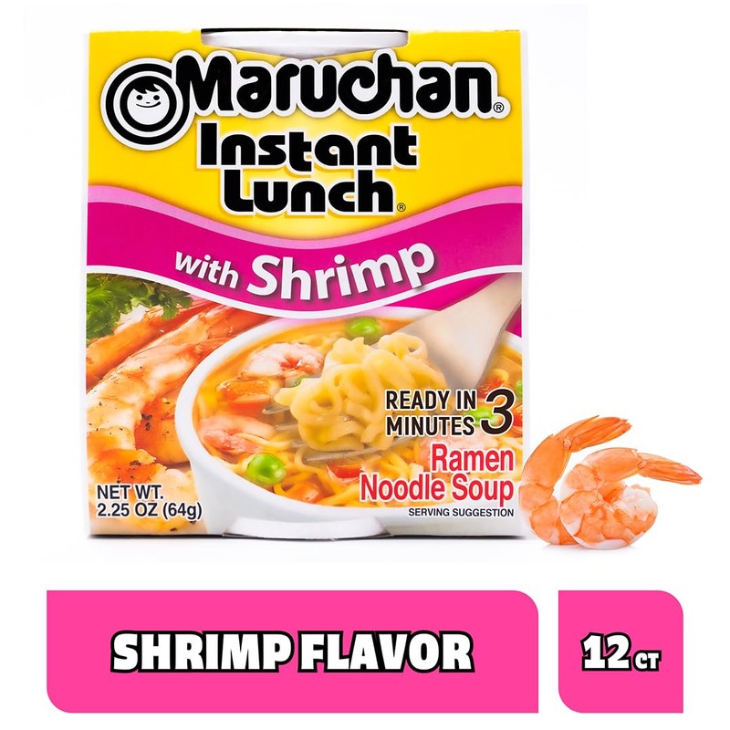 Maruchan Ramen Shrimp Flavor, 2.25 oz, 12 ct