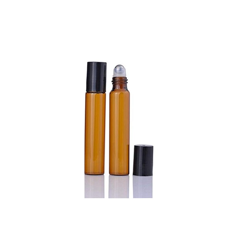 CMJ 2 x 10ml Amber Roller Ball Empty Bottles Essental