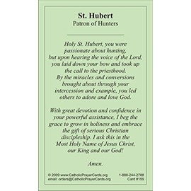 St. Hubert, patron saint of hunters, prayer card (3-pack)