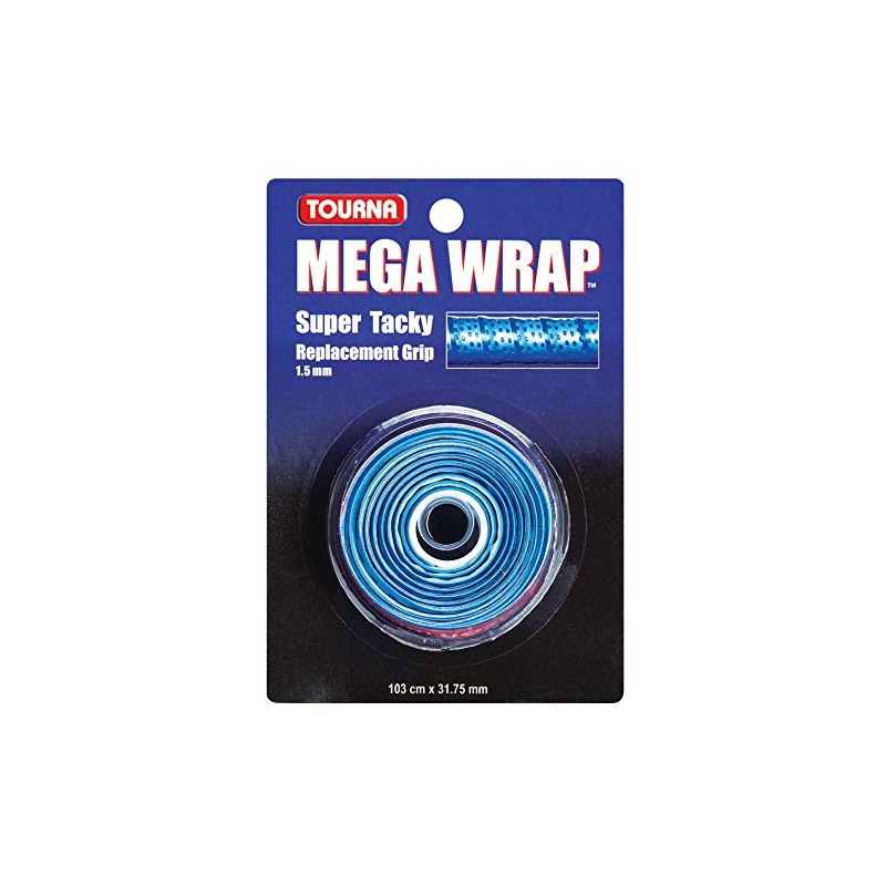 Tourna Mega Wrap Tennis Replacement Grip, Blue