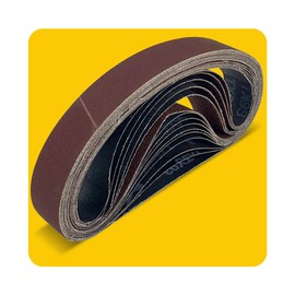 15 Pcs 1-1/8 x 21 Inch Assorted Aluminum Oxide Belt Sander Sanding Belt - 3 Each of 80/120/150/240/400 Grits