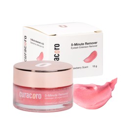 CURACORO Lash Cream Remover for Lash Extensions 15g, Dissolves Powerful Eyelash Extension Glue, Low Irritation Cream for Sensitive Skin (Strawberry Scent)