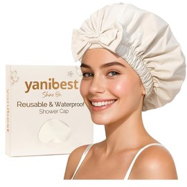 Yanibest Gorro Ducha Reutilizable Impermeable Banda Elástica Ancha Cómodo Duradero Mujer