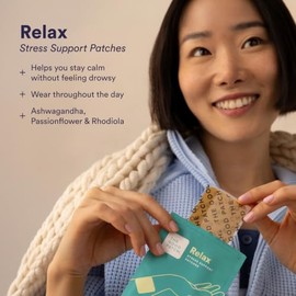 Los parches Good Patch Relax están impregnados con Ashwagandha, flor de pasión, raíz de jengibre y otros ingredientes a base de plantas. Perfecto...  