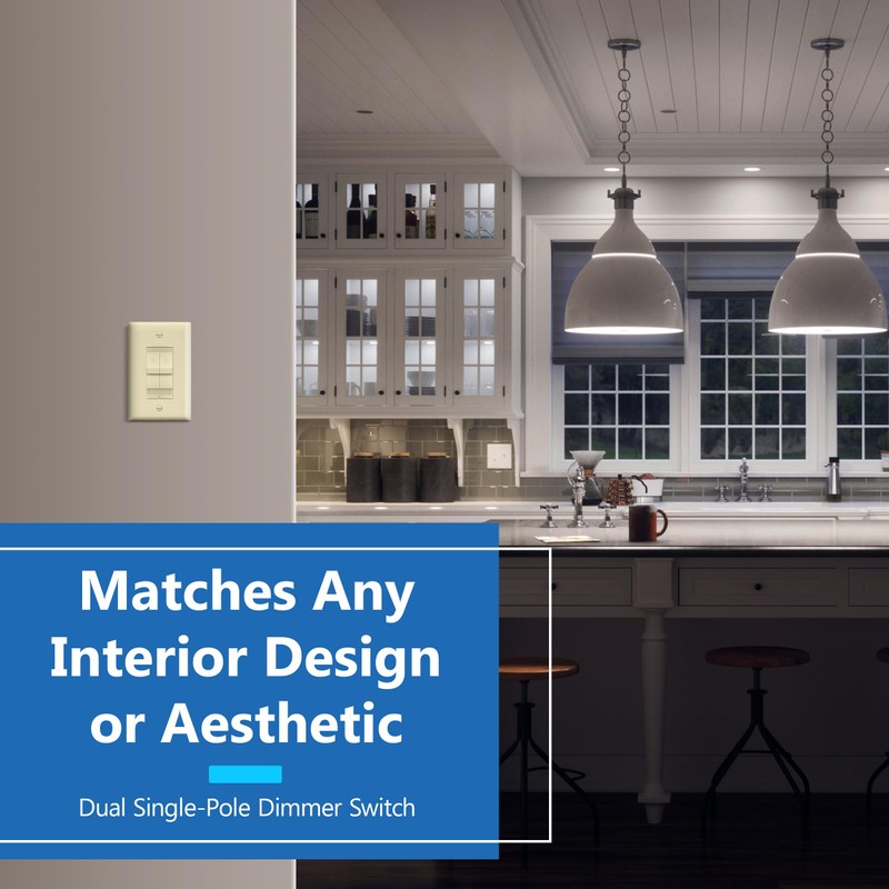 LIDER Combination Dual Dimmer Light Switch Control, 2 Sliding Light