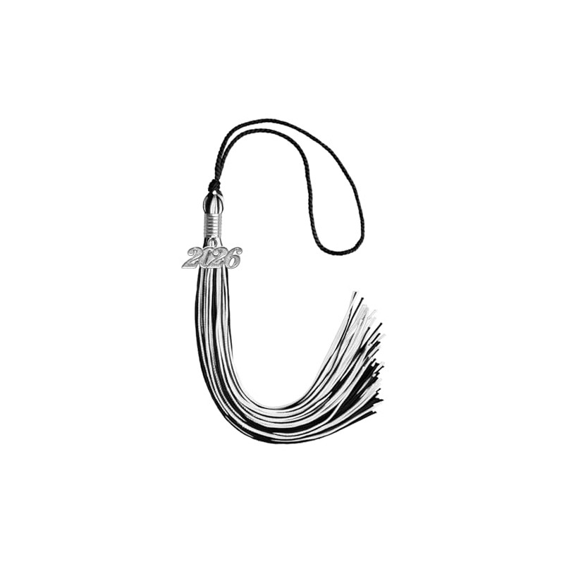 Endea Graduation Mixed Double Color Tassel with Silver Date Drop