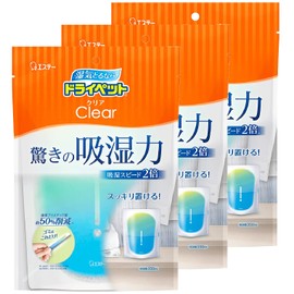 Dry Pet Clear Dehumidifier, Stand Pack Type, 11.8 fl oz (350 ml) x 3, For Anywhere, Moisture Removal