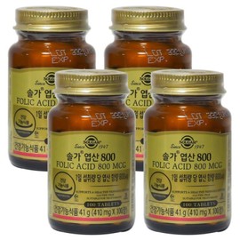 Solgar Folic Acid 800 410mg x 100 tablets x 4 line (16008083) / 솔가 엽산 800 410mg x 100정 x4개 line (16008083)