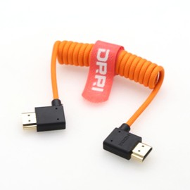 DRRI 8K@60Hz 4K@120Hz Left Angle to Right Angle HDMI 2.1 Ultra High-Speed Braided Cable for BMPCC 4K/6K, RED， DJI Ronin 4D, Portkeys LH5P II Monitor