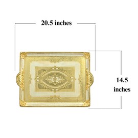 Vintage Florentine Wood Vanity Tray with Handles, 15.5" x 10" & 20.5" x 14.5", Gold Tray for Vintage Home Decor, Shabby Chic Decor, Perfume Platter, Gifts for Women, Made in Italy (Cappuccino, Large)