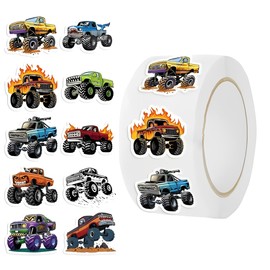 500 PCS Cartoon Truck Car Stickers Roll for Kids