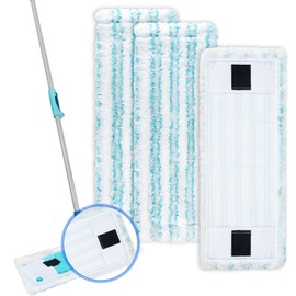 KEEPOW 3 Mop Covers for Leifheit Clean Twist M Ergo Micro Duo / Power CLEAN M, for All Smooth Floors, Floor Mop Replacement Cover with 2 Fibre System, for Leifheit Floor Mop Replacement Cover