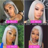 Grey Bob Wigs Human Hair 13x4 HD 14 Inch Straight