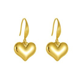 Heart Earrings for Women Heart Drop Earrings 14K Gold Plated Dangle Earrings Hypoallergenic Earrings for Sensitive Ears Valentine's Day Mother's Day Gift