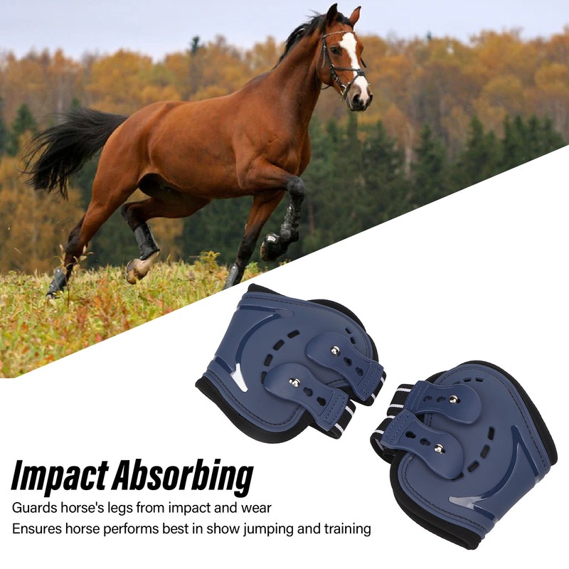 Horse Hind Leg Boots Breathable Adjustable Impact Absorbing Prevent Slip