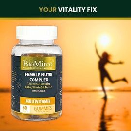 Female Nutri Complex, 60 Gummies – 1 Month Supply, Mango Flavour and Great Tasting, Women's Daily Nutrient Gummies with Biotin, Vitamin B6, Zinc and Selenium, Vegan & Gluten-Free