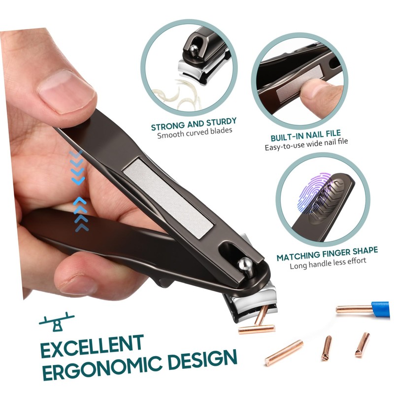 IWOWHERO Senior Toenail Clippers 360° Rotatable Nail Trimmer Thick Nails