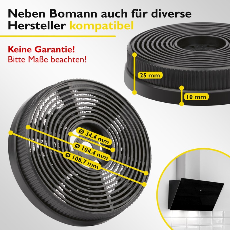 Bomann KF 571 Aktivkohlefilter (2 piece) for DU 774 G
