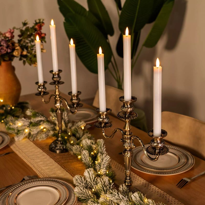 Homemory Remote Control LED Taper Candles 6 Pack Real Wax