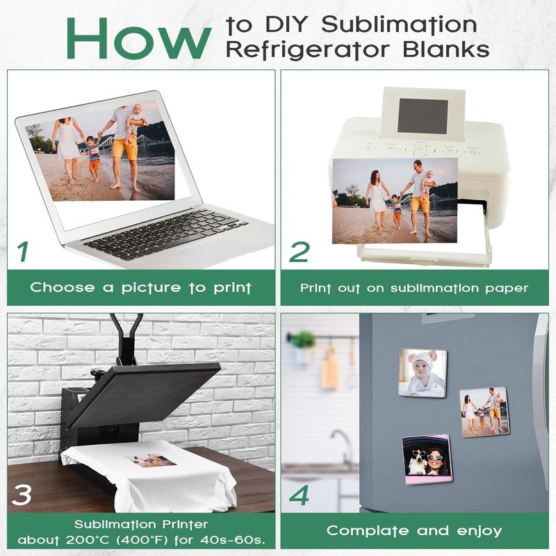 Xuhal 40 Pcs Sublimation Magnet Blanks Metal Bulk 2.16 x