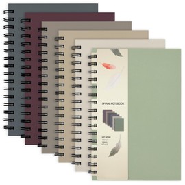 EOOUT 6pcs Spiral Notebook 5.5” x 8.5” Hardcover College Ruled Journals, A5 160 Pages Assorted Morandi Tone Colors for Work Office School Supplies