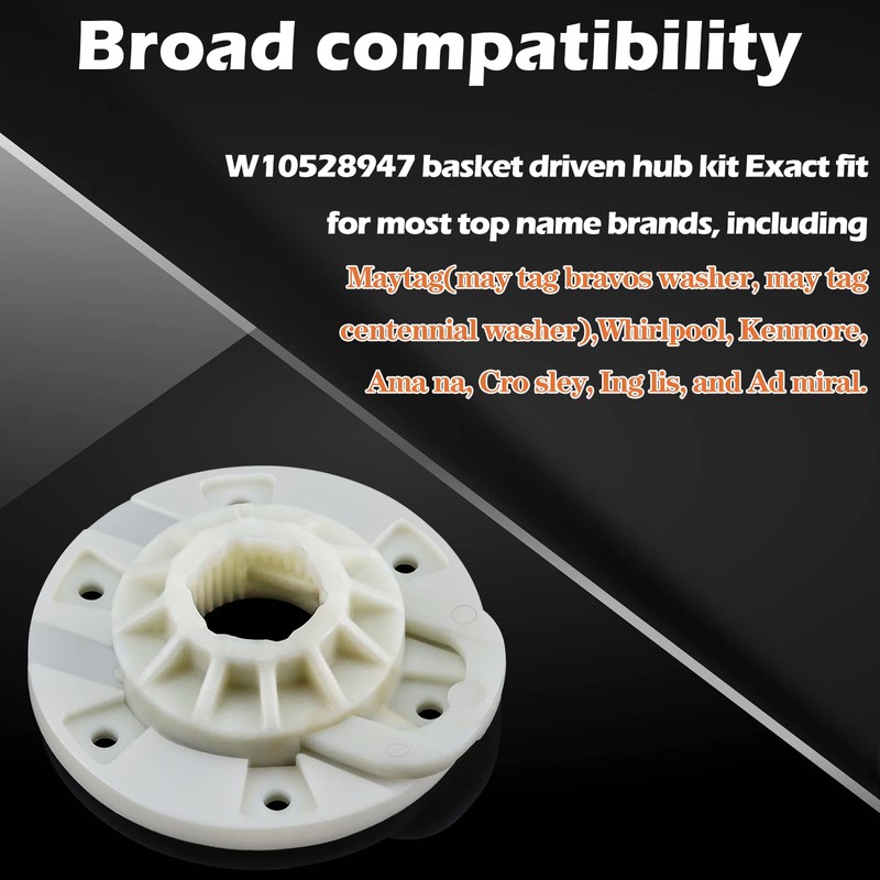 2 Pack Washer Basket Driven Hub Kit W10528947 Replacement for